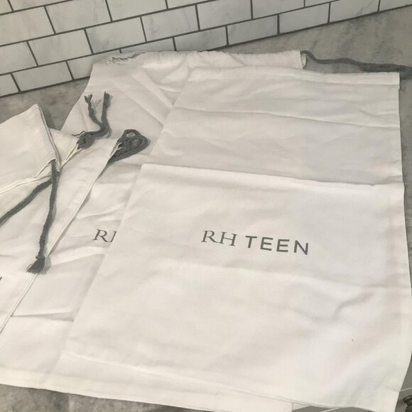 Restoration Hardware Teen Drawstring Dust Bags Lot 5 White Cotton Canvas Storage - Picture 2 of 9